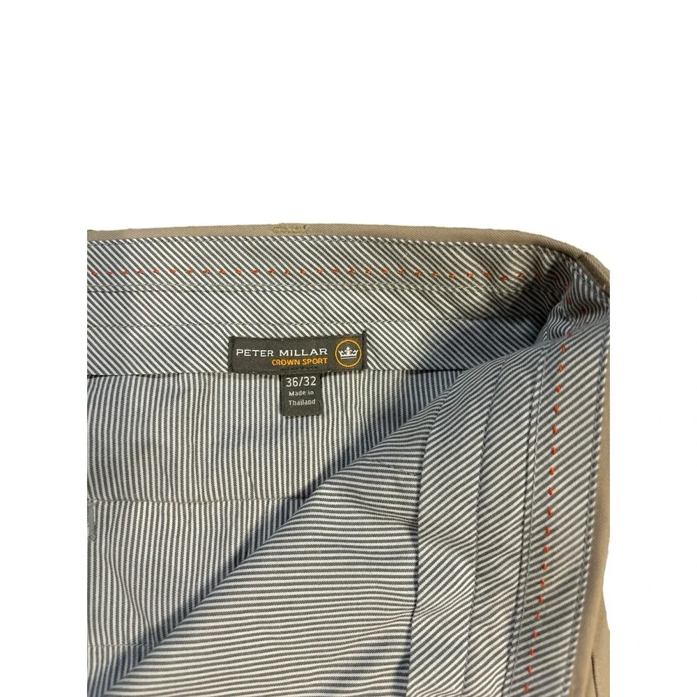 Peter Millar Crown Sport Mens Performance Golf Pants Khaki Tan 36x31 Flat‎ Front
